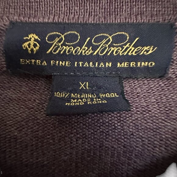Brooks Brothers plum extra fine merino wool polo sweater Sz XL - Picture 4 of 6
